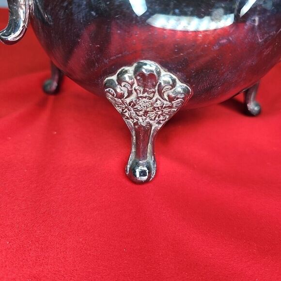 Leonard Silver Plated Water Pitcher 9''Tall Claw Footed w/Ice Guard VTG Patina - Picture 8 of 13